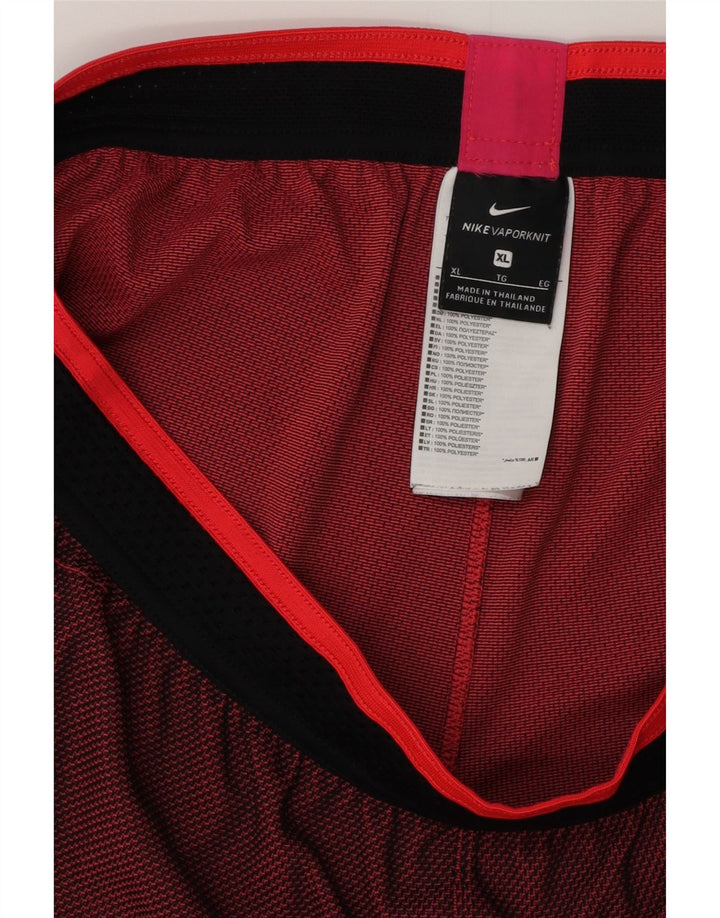 NIKE Mens Sport Shorts XL Burgundy Colourblock Polyester