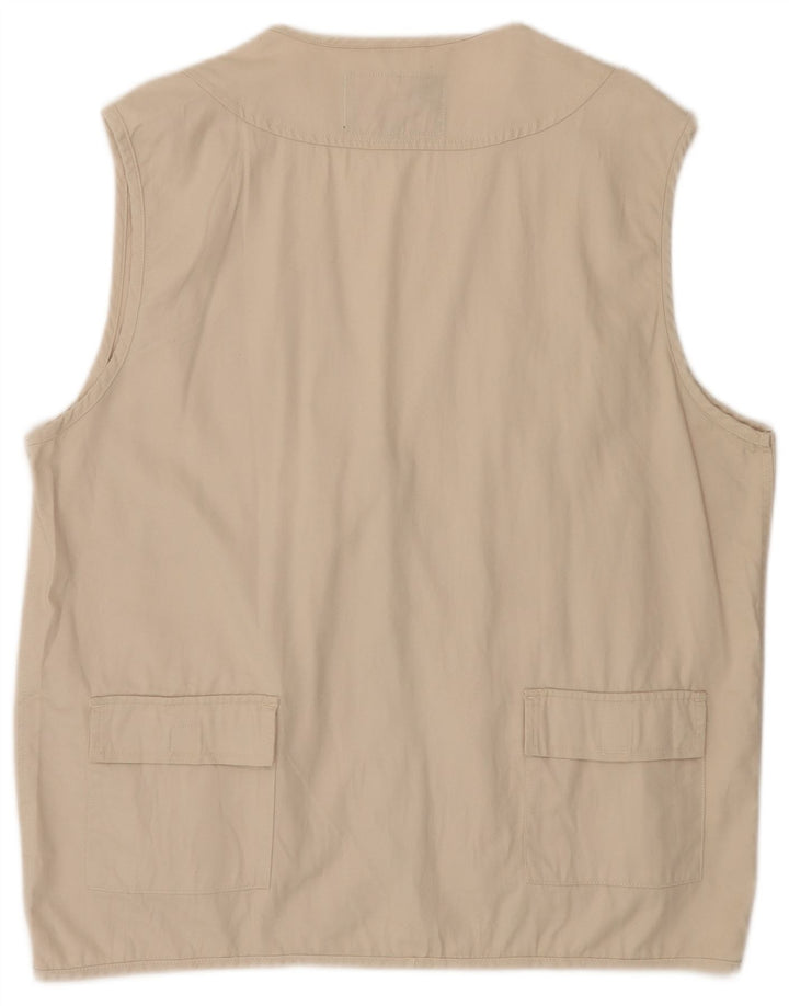 Gilet multiuso da uomo vintage UK 42 XL in cotone beige