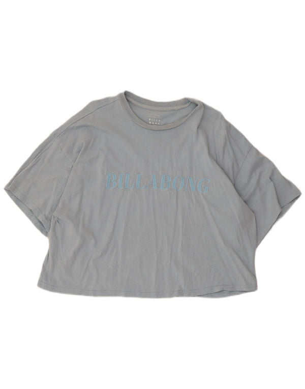 T-shirt grafica corta da donna Billabong UK 14 cotone blu medio