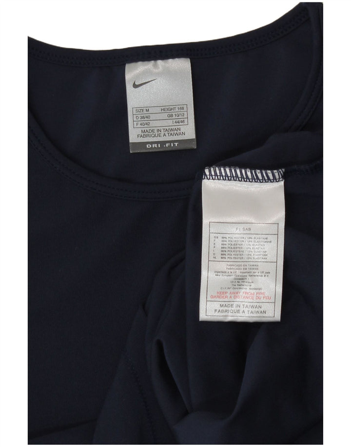 T-shirt da donna Nike Dri Fit Top UK 10/12 poliestere blu navy medio