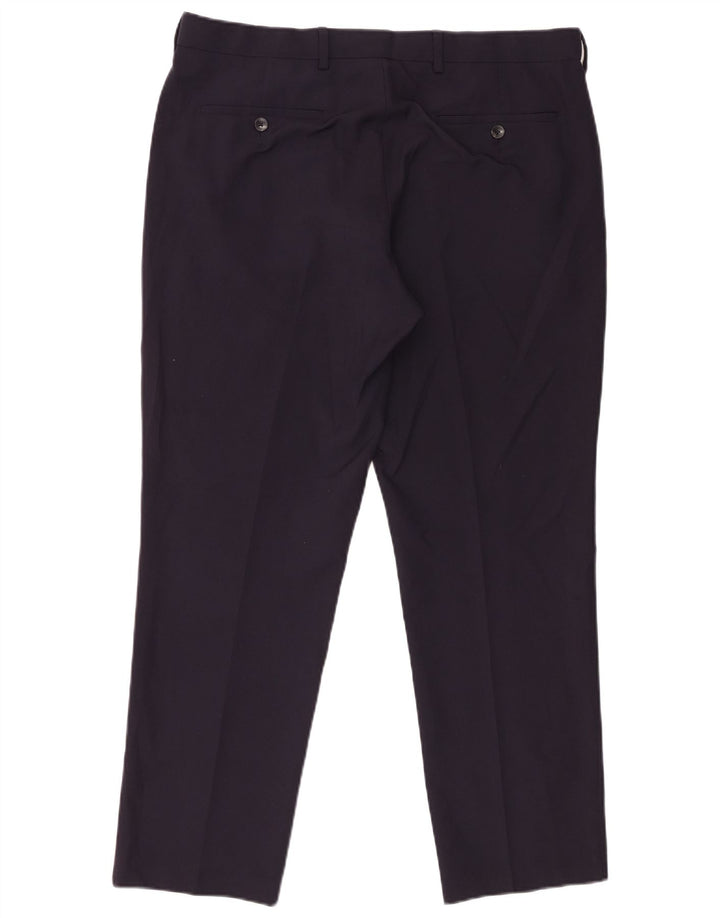 Pantaloni chino vestibilità regolare da uomo Marks & Spencer W36 L29 poliestere blu navy