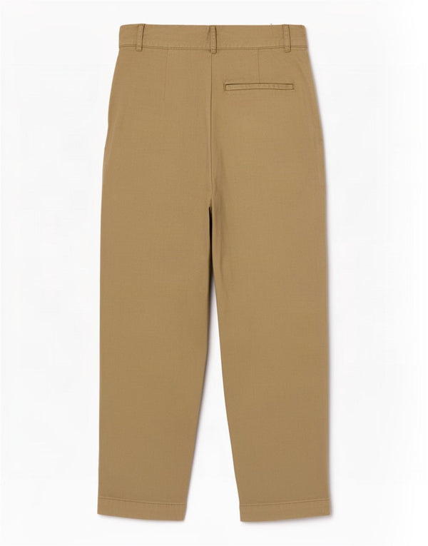 Pantaloni chino con pegging a vita alta da donna Zara XS W24 L25 cotone kaki