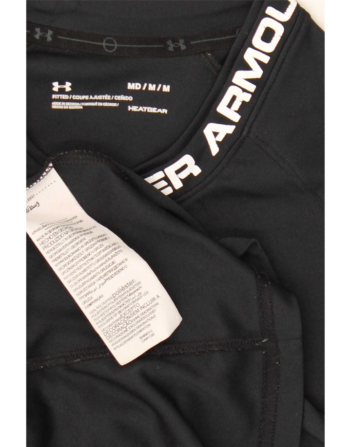 T-shirt grafica da uomo Under Armour Heat Gear Top in poliestere nero medio