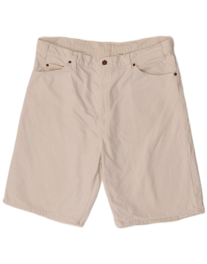 Pantaloncini di jeans Levi's 550 da uomo W40 XL in cotone bianco