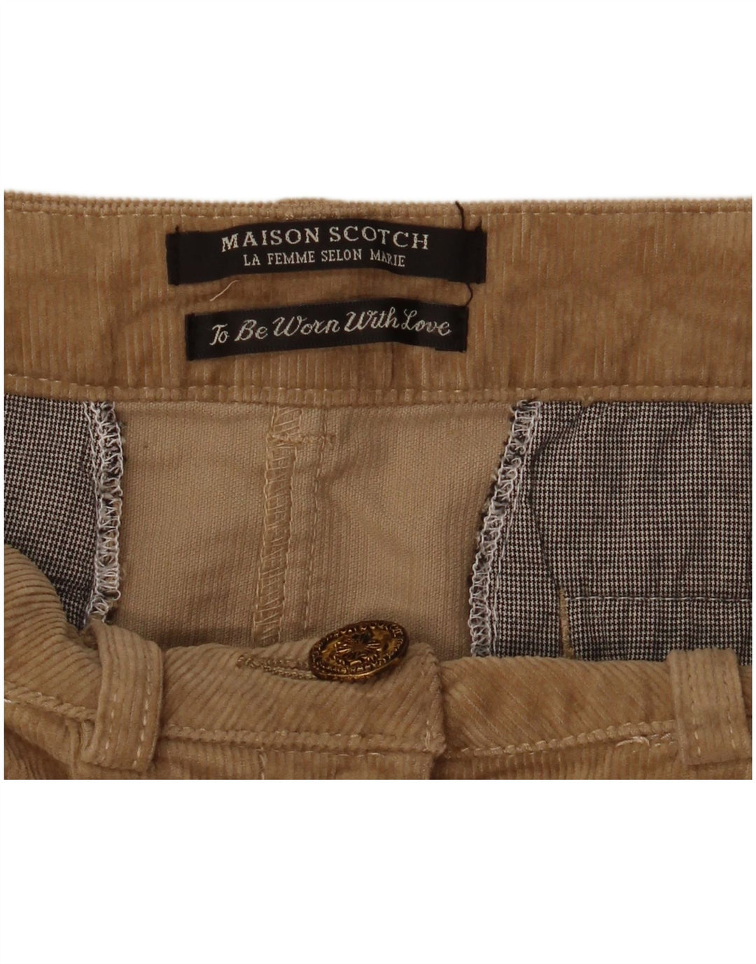 Minigonna in velluto a coste da donna Maison Scotch W34 grande marrone