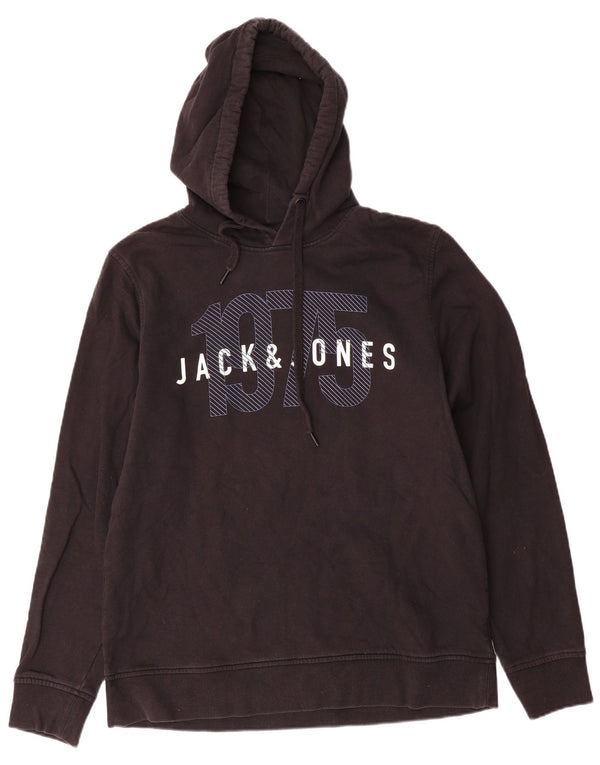 Jack & Jones Felpa con cappuccio grafica da uomo XL in cotone nero