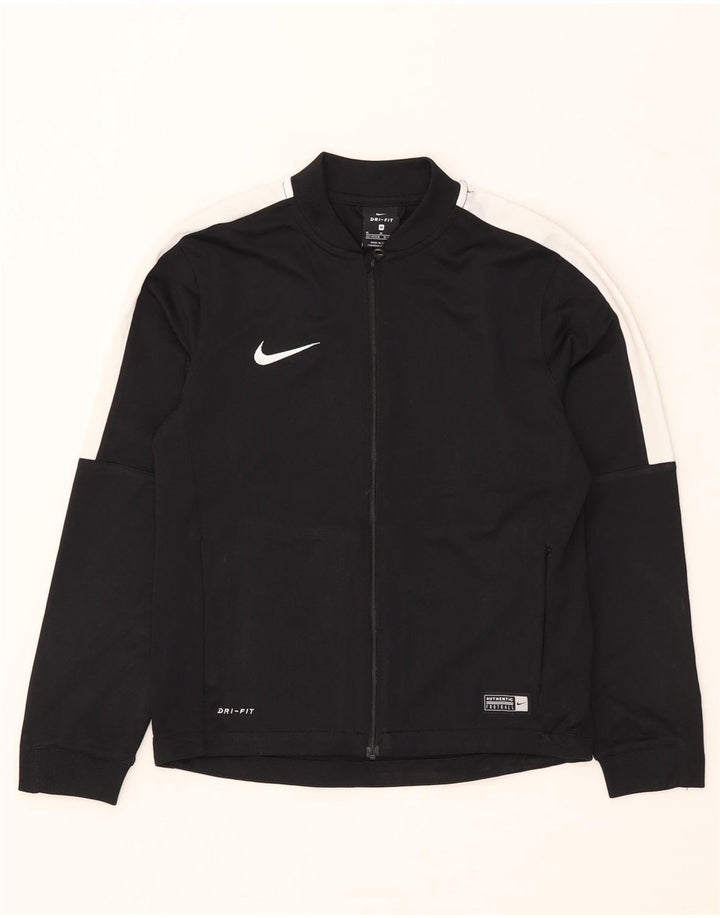 Giacca superiore della tuta Nike da ragazzo Dri Fit 10-11 anni, blocco colore nero medio