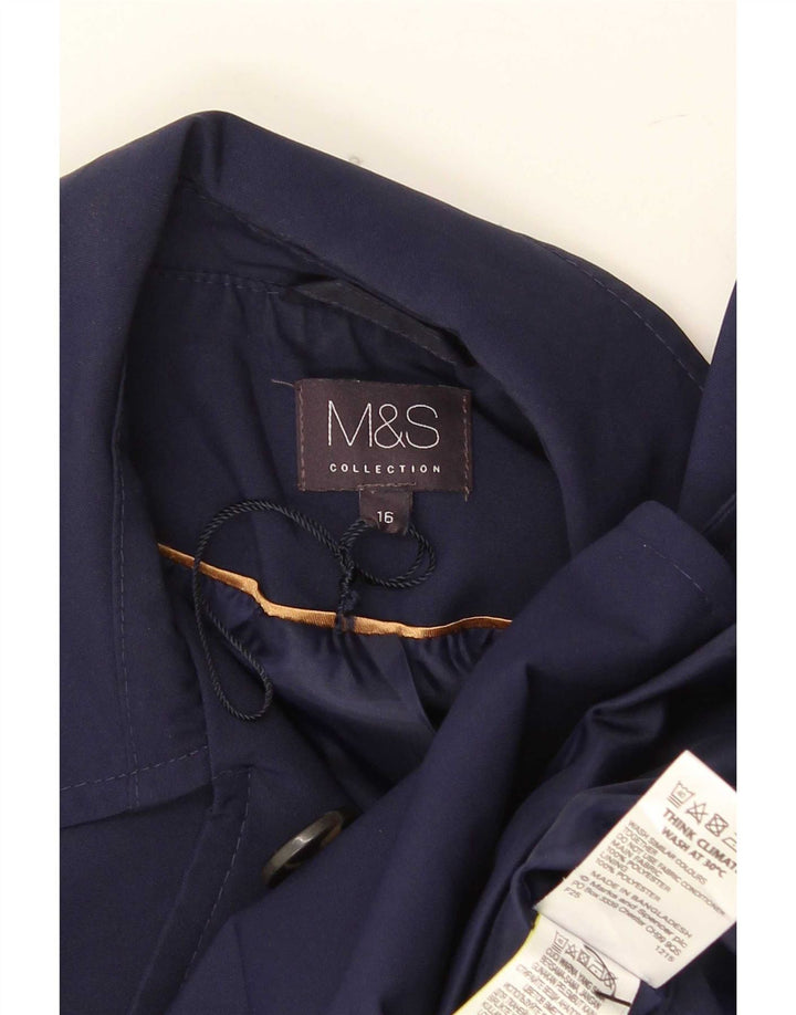 Cappotto da marinaio da donna Marks & Spencer UK 16 grande poliestere blu navy