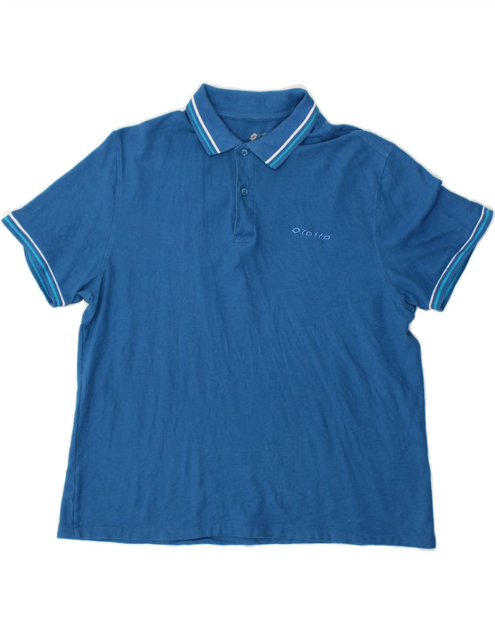 LOTTO Mens Polo Shirt XL Blue Cotton Vintage Lotto and Second-Hand Lotto from Messina Hembry 