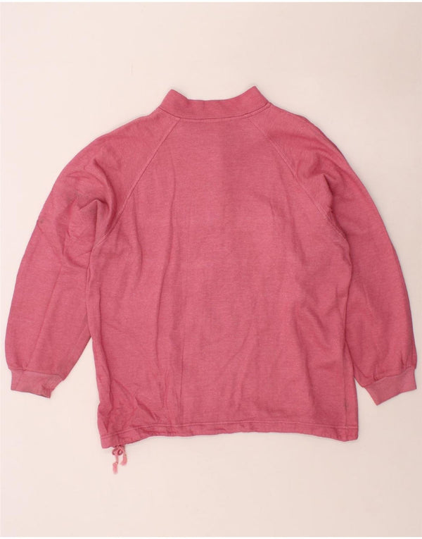 CAMPAGNOLO Womens Button Neck Sweatshirt Jumper UK 18 XL Pink Floral