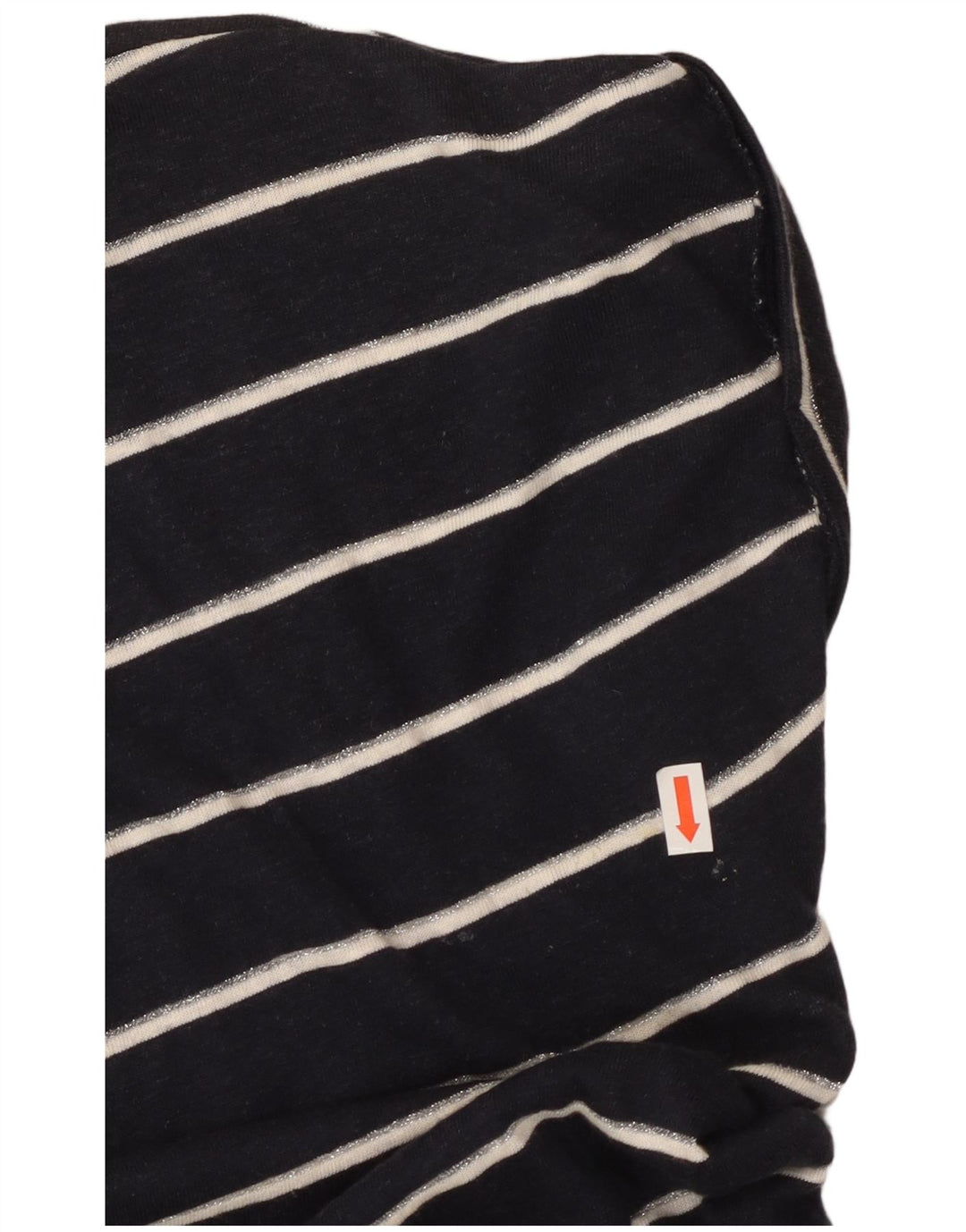 MONSOON Abito T-shirt da donna UK 10 Piccolo lino a righe blu navy