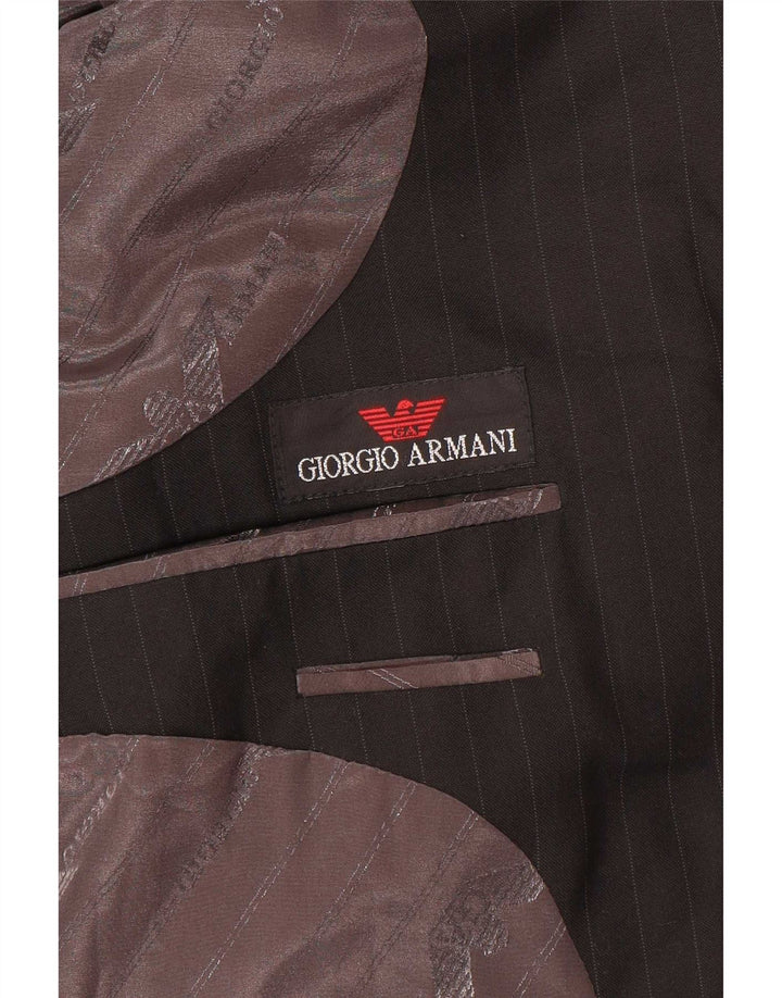 Giacca blazer da uomo a 3 bottoni Giorgio Armani UK 38 gessato medio nero