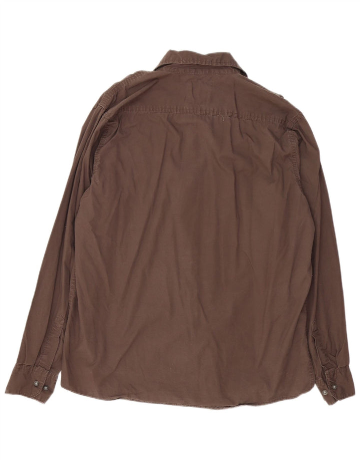 Camicia da uomo Wrangler grande in cotone marrone