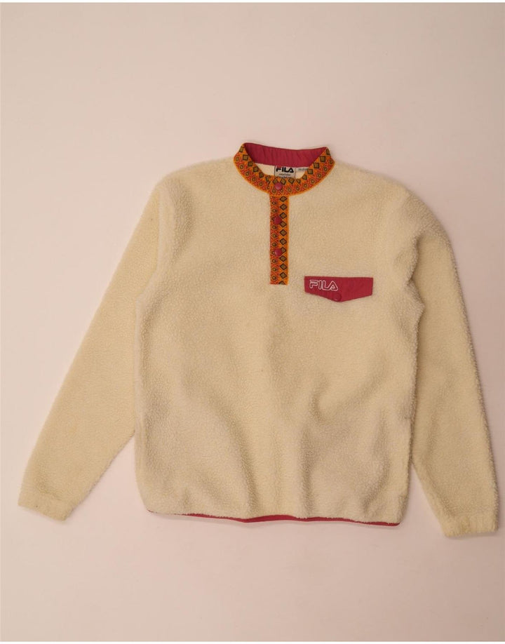 Maglione in pile da donna in edizione limitata Fila UK 14 medio bianco sporco
