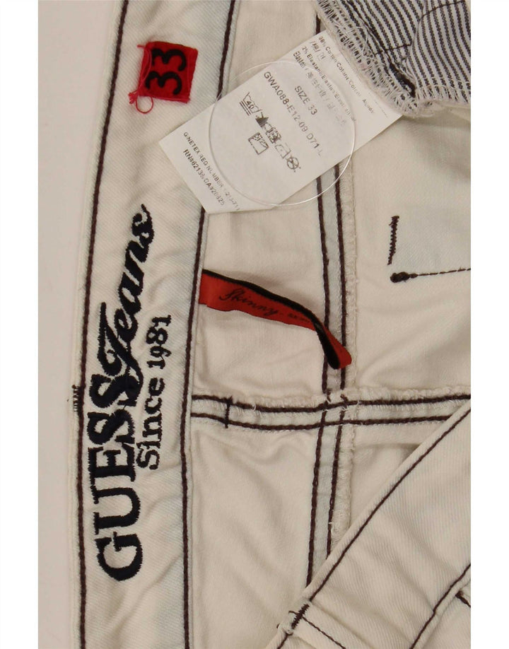 Jeans slim da donna Guess W33 L34 cotone bianco sporco