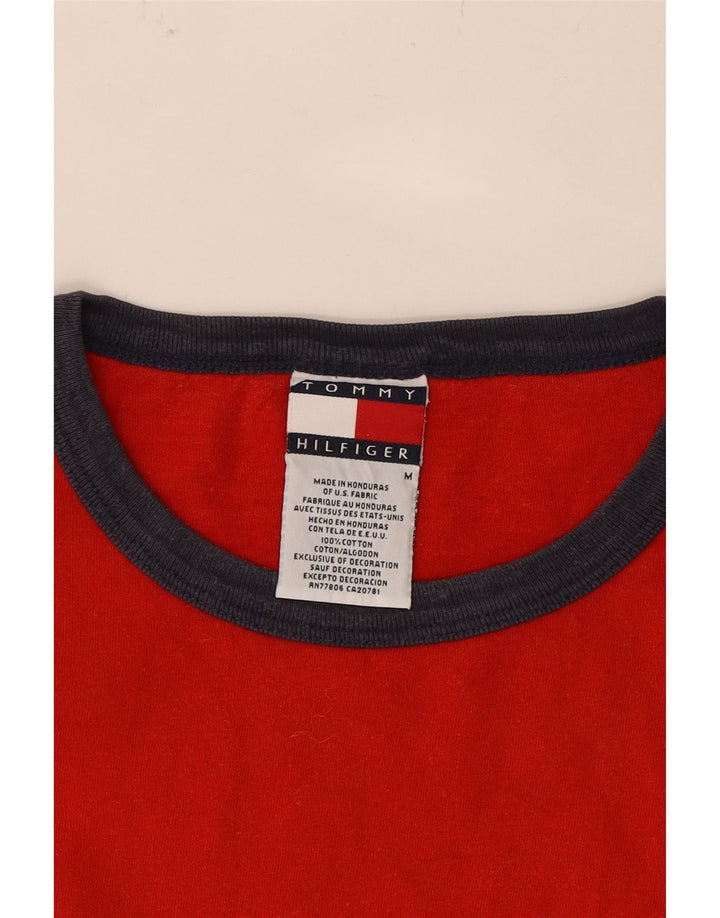 TOMMY HILFIGER Mens T-Shirt Top Medium Red Cotton Vintage Tommy Hilfiger and Second-Hand Tommy Hilfiger from Messina Hembry 