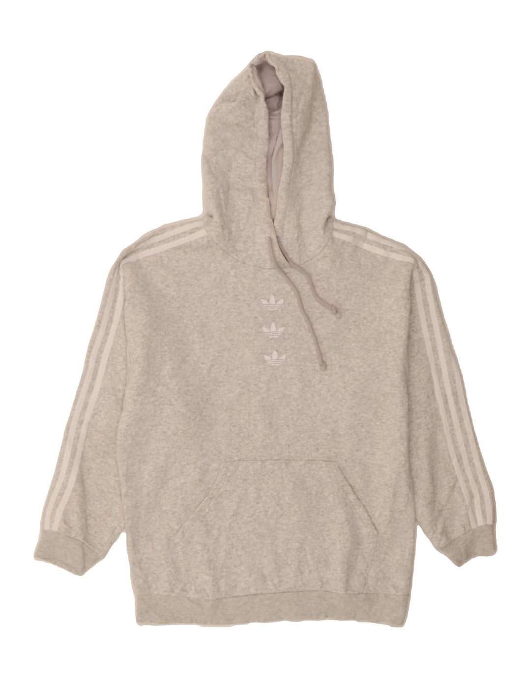 ADIDAS Womens Oversized Hoodie Jumper UK 12 Medium  Grey Cotton Vintage Adidas and Second-Hand Adidas from Messina Hembry 