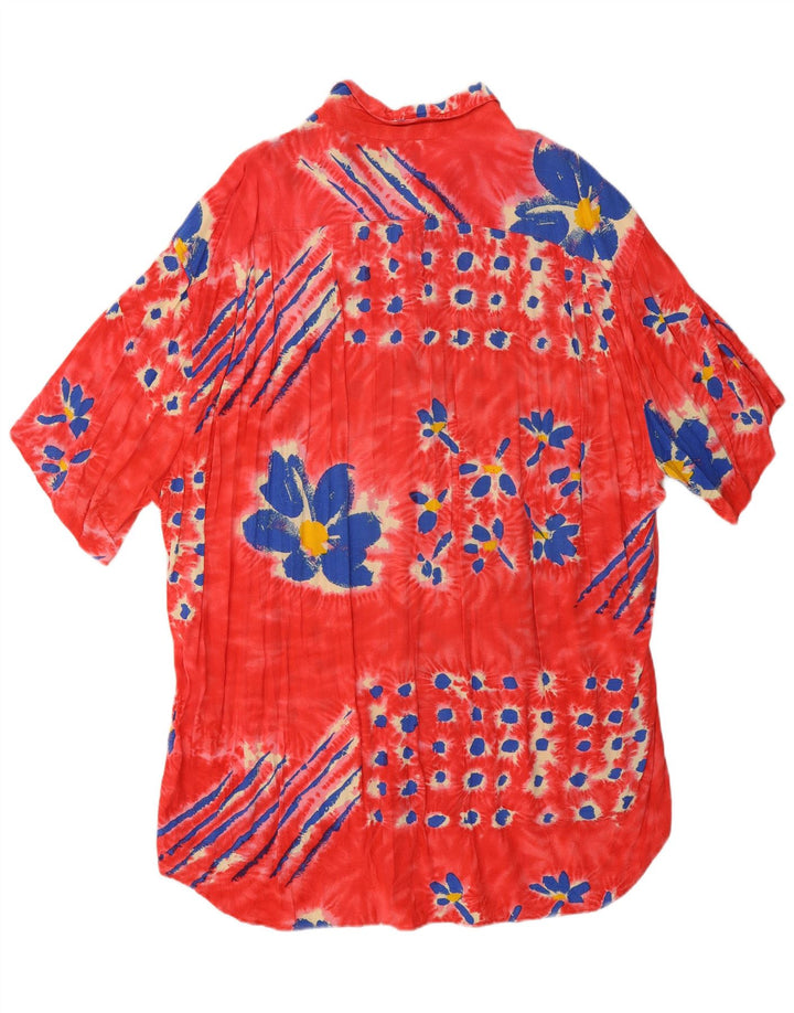 Camicia a maniche corte da uomo JAMS WORLD XL Rayon floreale rosso