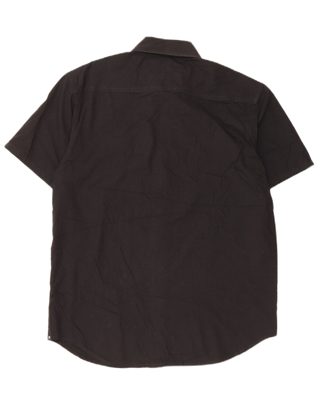 Camicia a maniche corte da uomo Hurley piccola in cotone gessato nero