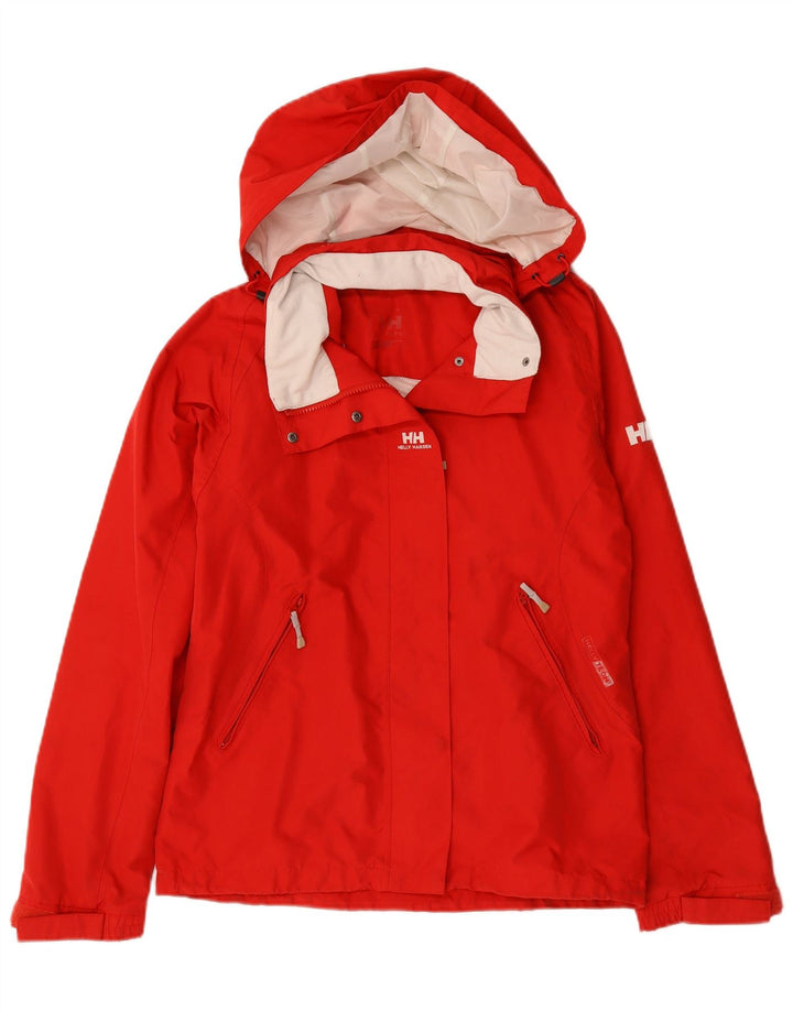 Giacca antipioggia con cappuccio da donna Helly Hansen UK 14 poliestere rosso medio