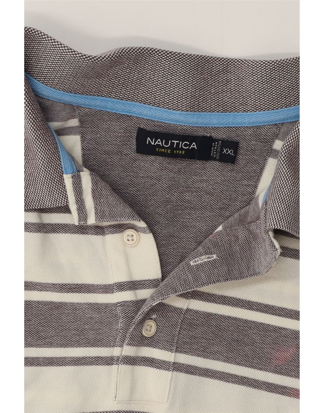 Polo da uomo NAUTICA 2XL cotone a righe grigie