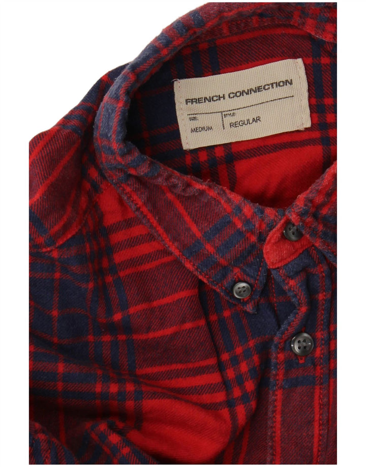 Camicia da uomo in flanella dalla vestibilità regolare di French Connection, scozzese rosso medio