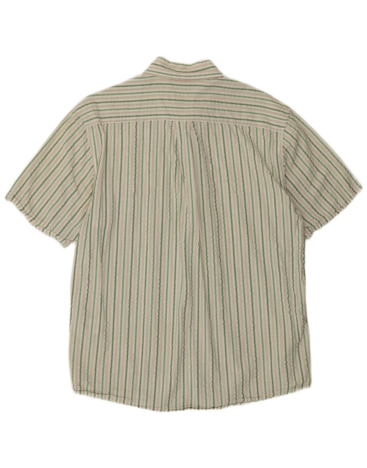 Camicia da uomo a maniche corte Eddie Bauer in cotone a righe verde medio