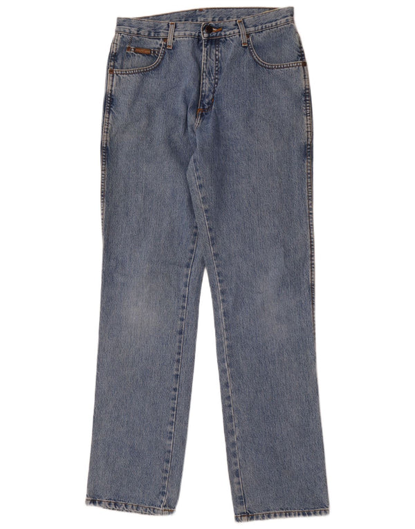 Jeans dritti a vita alta Texas da donna Wrangler W32 L34 cotone blu