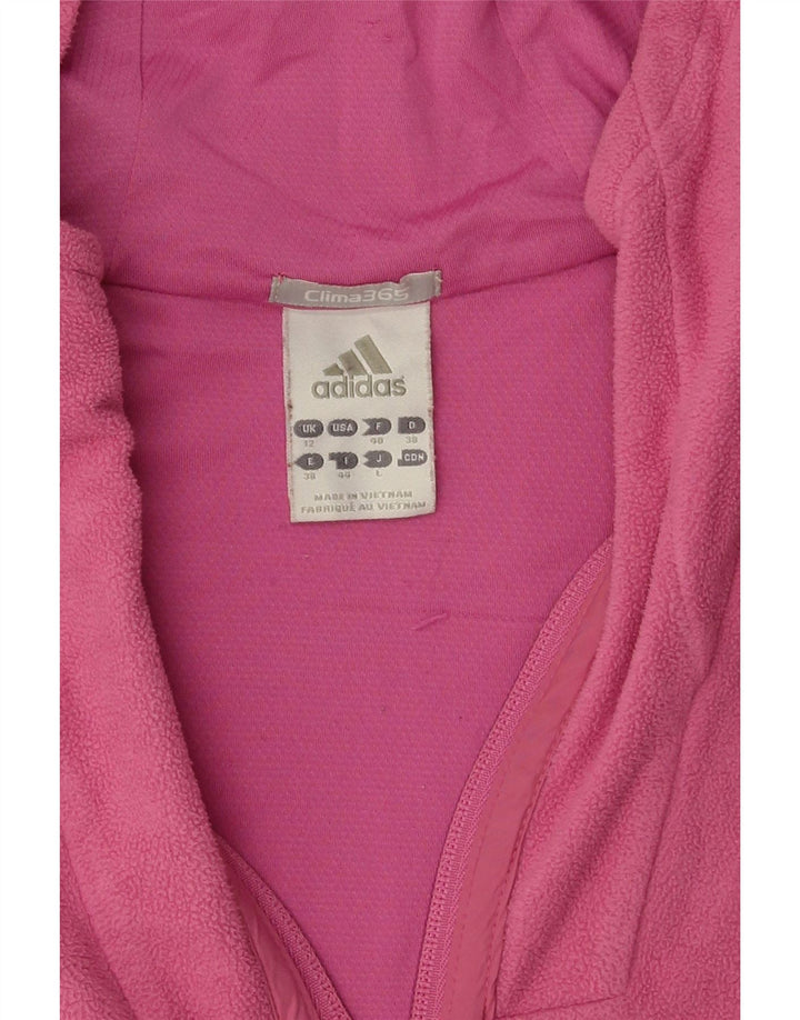ADIDAS Womens Hooded Fleece Jacket UK 12 Medium Pink Polyester Vintage Adidas and Second-Hand Adidas from Messina Hembry 