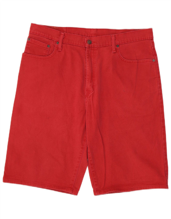LEVI'S Pantaloncini di jeans 569 da uomo W36 grandi in cotone rosso
