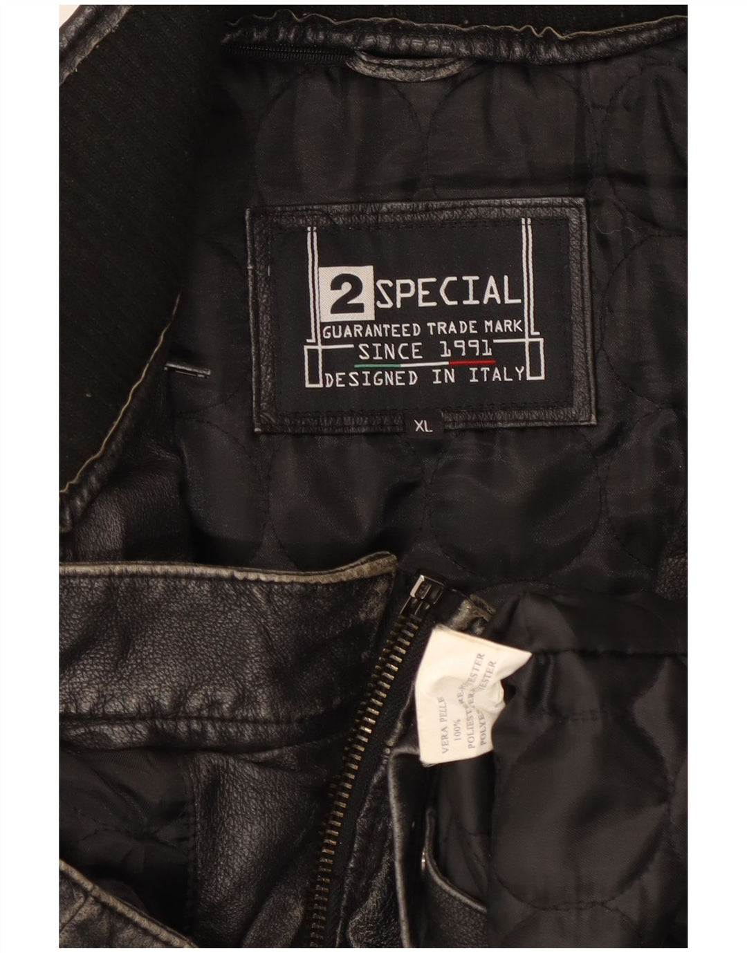 Giacca in pelle da motociclista vintage da uomo UK 42 XL in pelle nera
