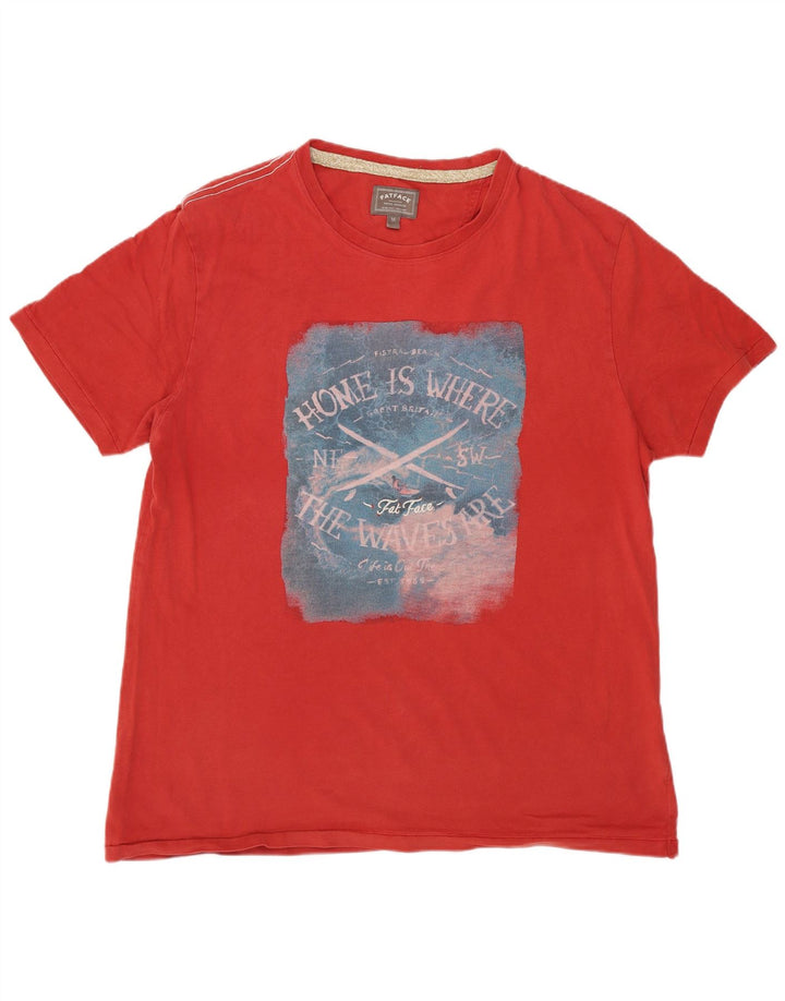 T-shirt grafica da uomo Fat Face Top in cotone rosso medio