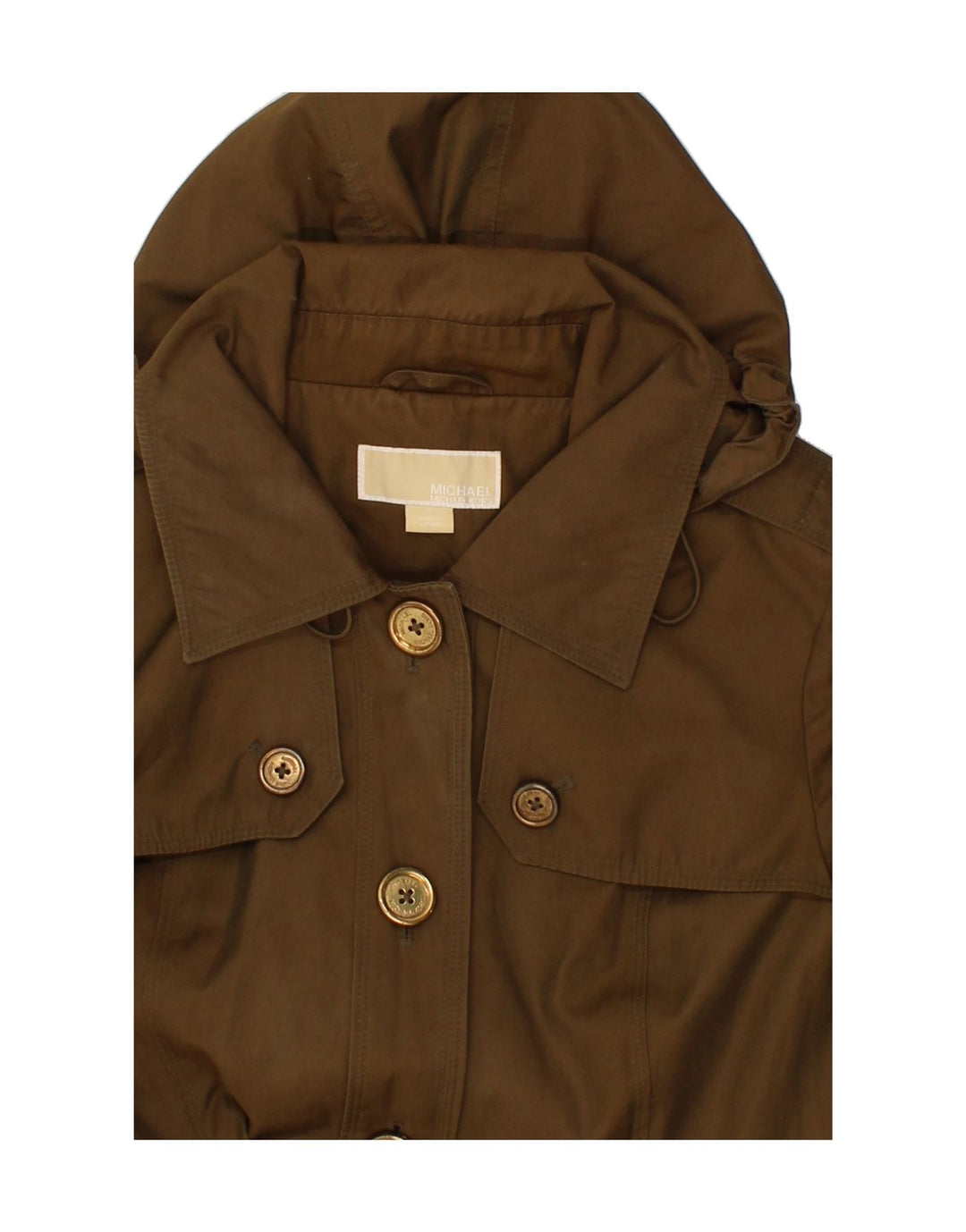 MICHAEL KORS Womens Hooded Military Coat UK 14 Medium Brown Vintage Michael Kors and Second-Hand Michael Kors from Messina Hembry 