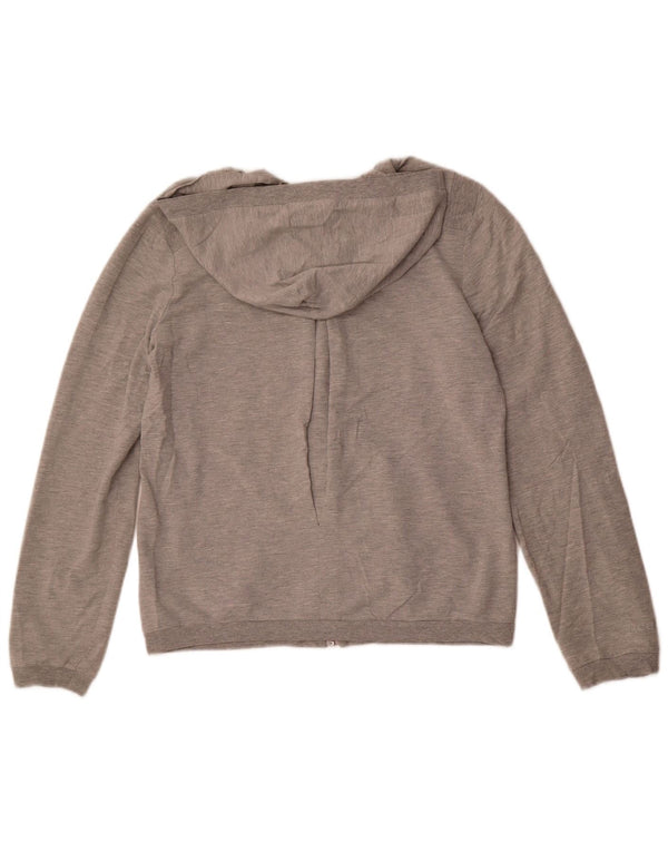 Maglione con cappuccio e zip da donna Reebok UK 12/14 Cotone grigio medio
