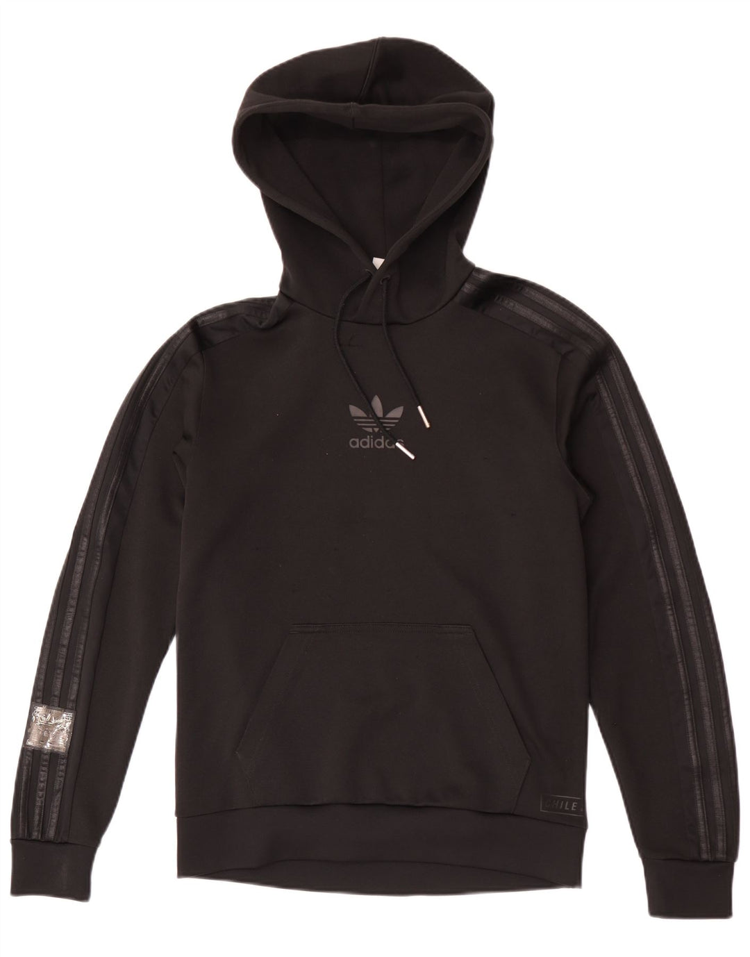 Felpa con cappuccio grafica da uomo Adidas XS nera in poliestere