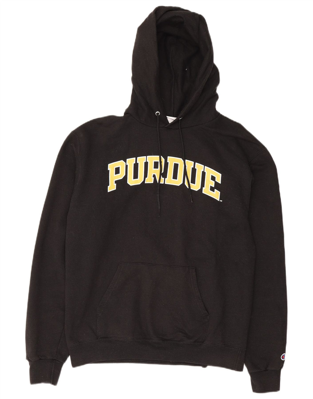 Maglione con cappuccio grafico Purdue da uomo Champion in cotone nero medio