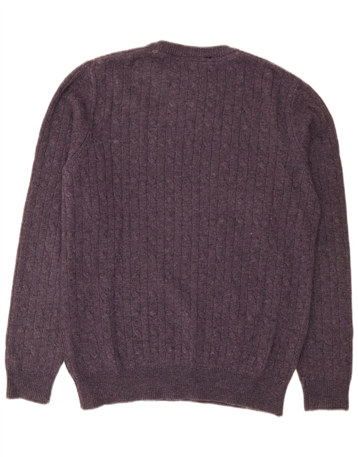 Crew Clothing Maglione da uomo con collo in lana di agnello grande viola