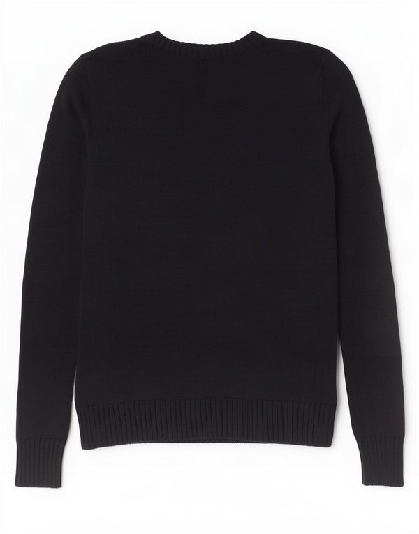 Ralph Lauren Maglione da donna con scollo a barca con grafica UK 10 Small Black USA