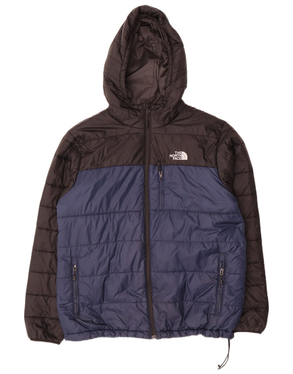 Giacca imbottita con cappuccio da uomo The North Face UK 40 Large Blu Navy Colourblock
