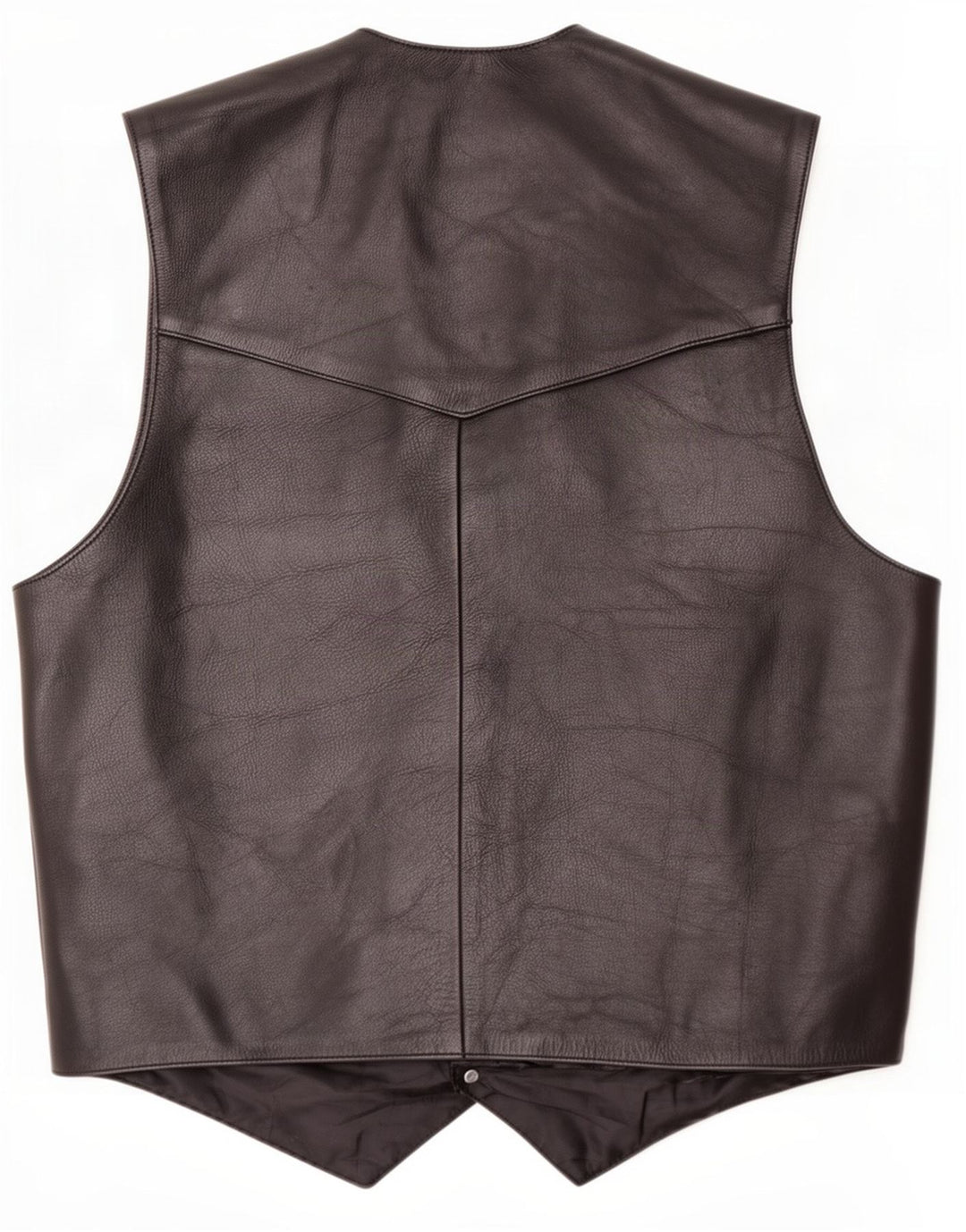 Gilet in pelle vintage da uomo 2XL Nero