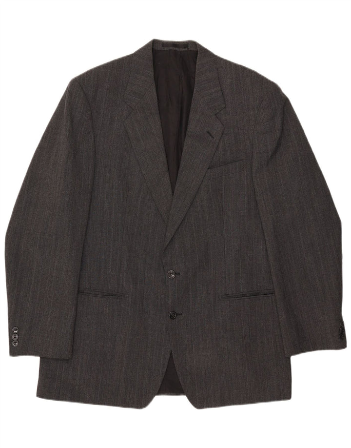 Giacca blazer lunga a 2 bottoni Marks & Spencer da uomo UK 42 grande poliestere grigio