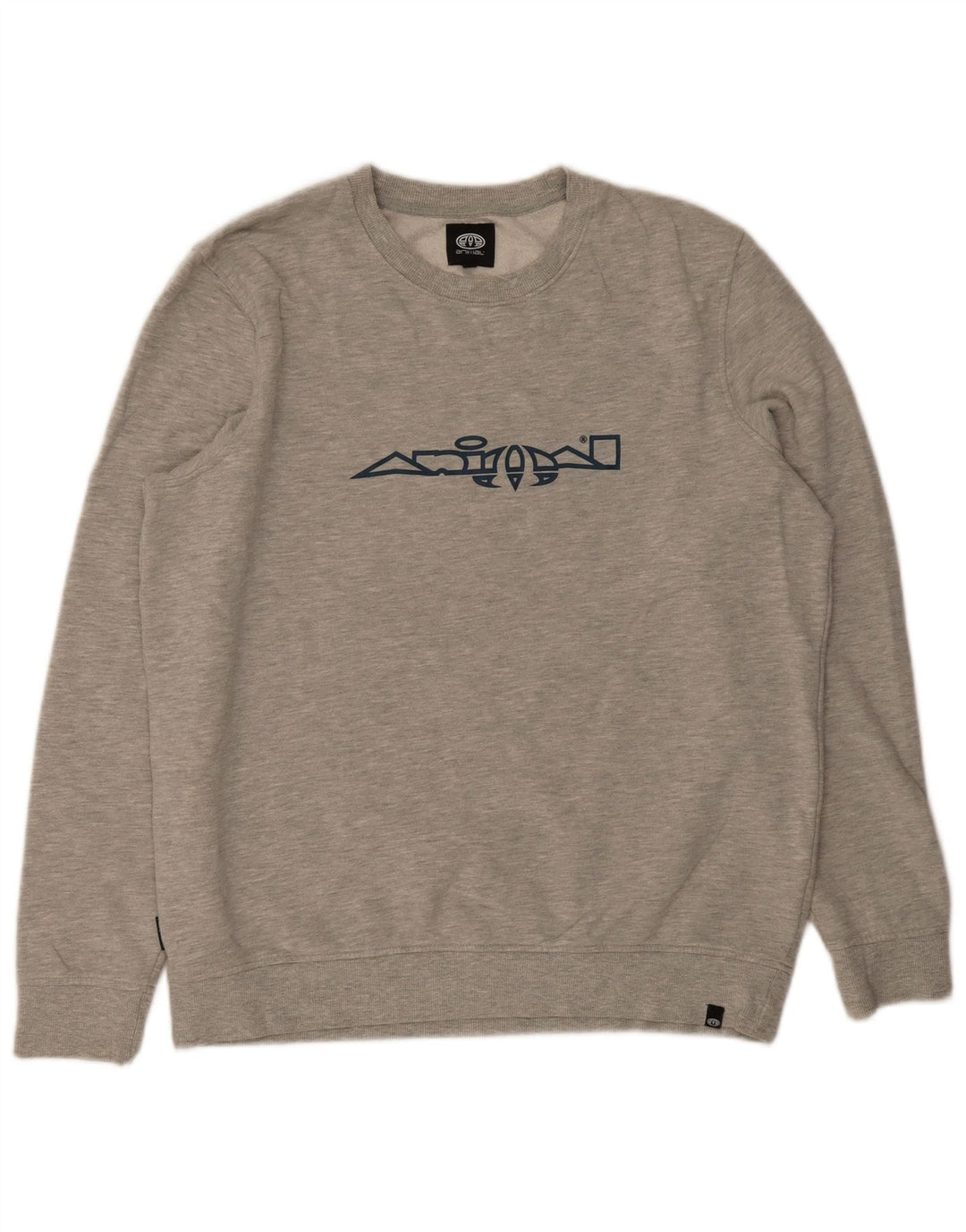 Felpa grafica da uomo con animali, maglione XL, cotone grigio