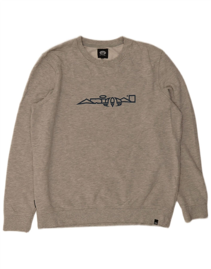 Felpa grafica da uomo con animali, maglione XL, cotone grigio