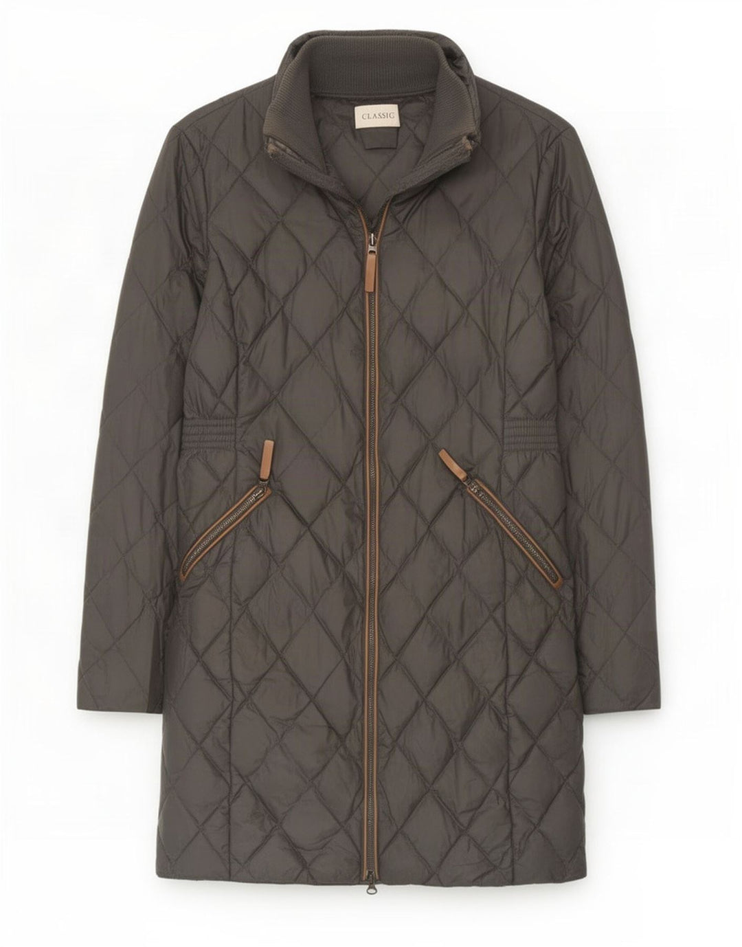Soprabito trapuntato da donna Marks & Spencer UK 12 Poliammide grigio medio