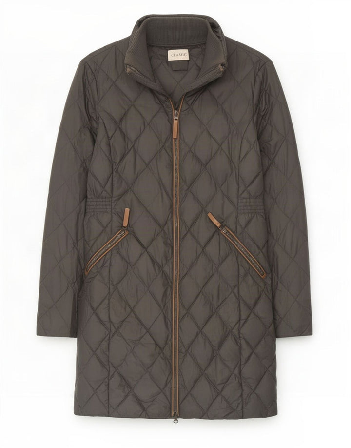 Soprabito trapuntato da donna Marks & Spencer UK 12 Poliammide grigio medio