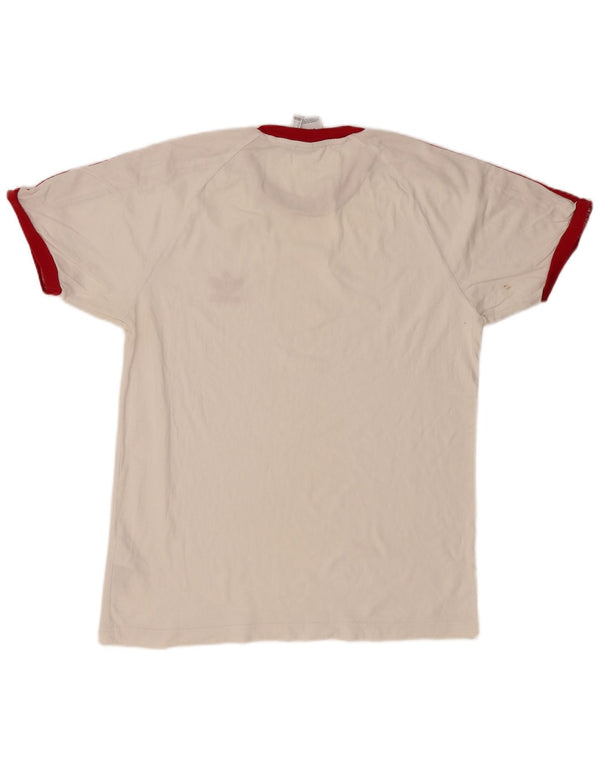 T-shirt da uomo Adidas Top grande in cotone bianco sporco