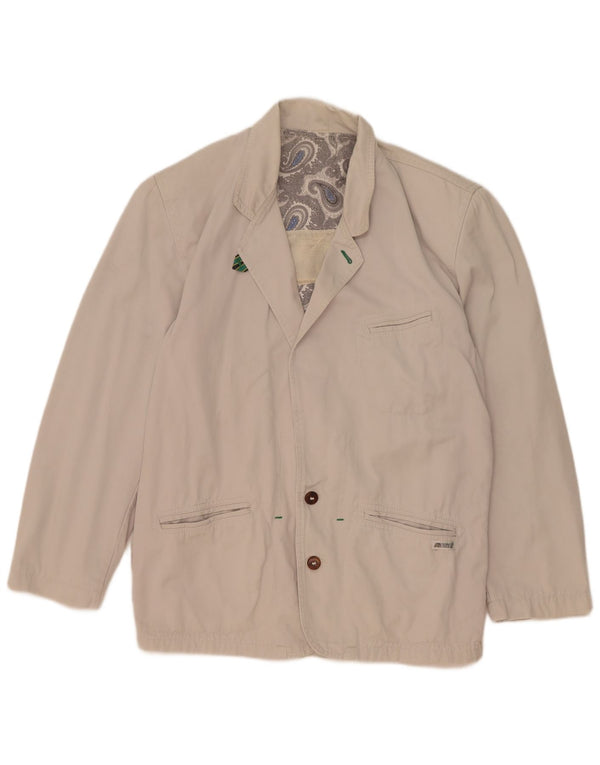 Giacca blazer vintage da uomo a 2 bottoni UK 40 grande bianca
