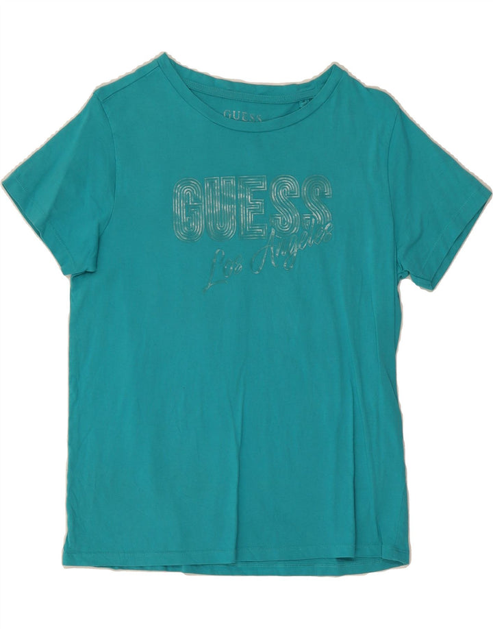 GUESS Mens Graphic T-Shirt Top Small Blue Cotton Vintage Guess and Second-Hand Guess from Messina Hembry 