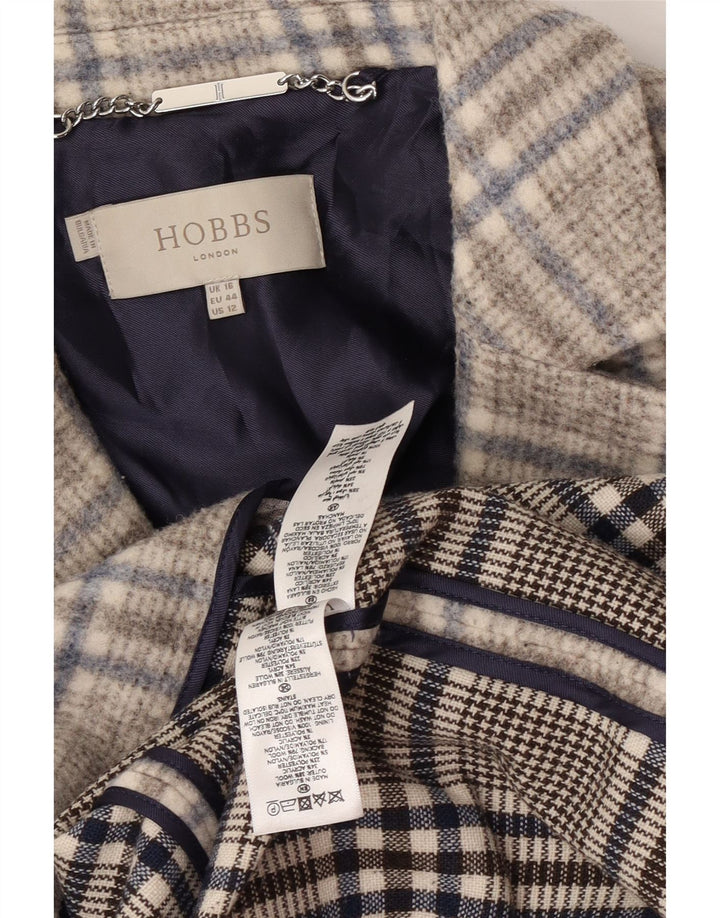 Soprabito da donna Hobbs UK 16 grande acrilico a quadri grigi