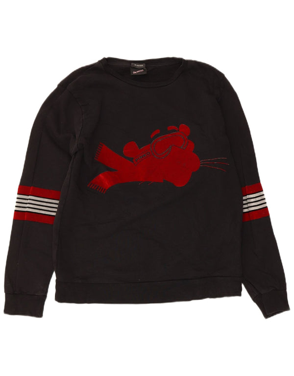 Pinko Felpa con grafica da donna Maglione UK 10 Small Cotone color block nero